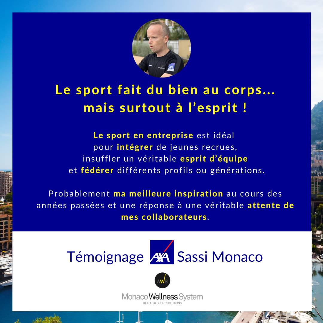 Témoignage sport en entreprise Cyril Sassi Axa Assurance Monaco